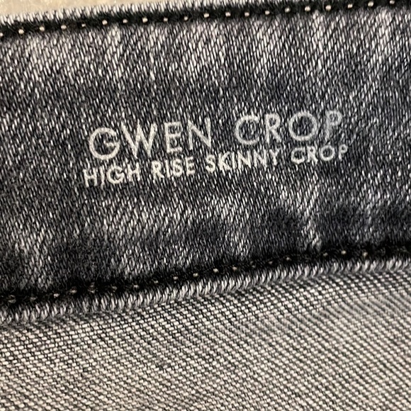 NWT Fidelity Gwen Crop High Rise Skinny Ankle Jeans Gray Dissolve Raw Hem 32 - Picture 5 of 14